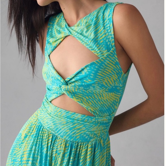 Plenty by Tracy Reese Turquoise and Lime Jumpsuit - Picture 2 of 3